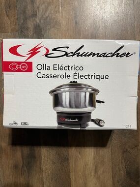 Schumacher 12V Electric Casserole Pot - Stainless Steel (Silver)